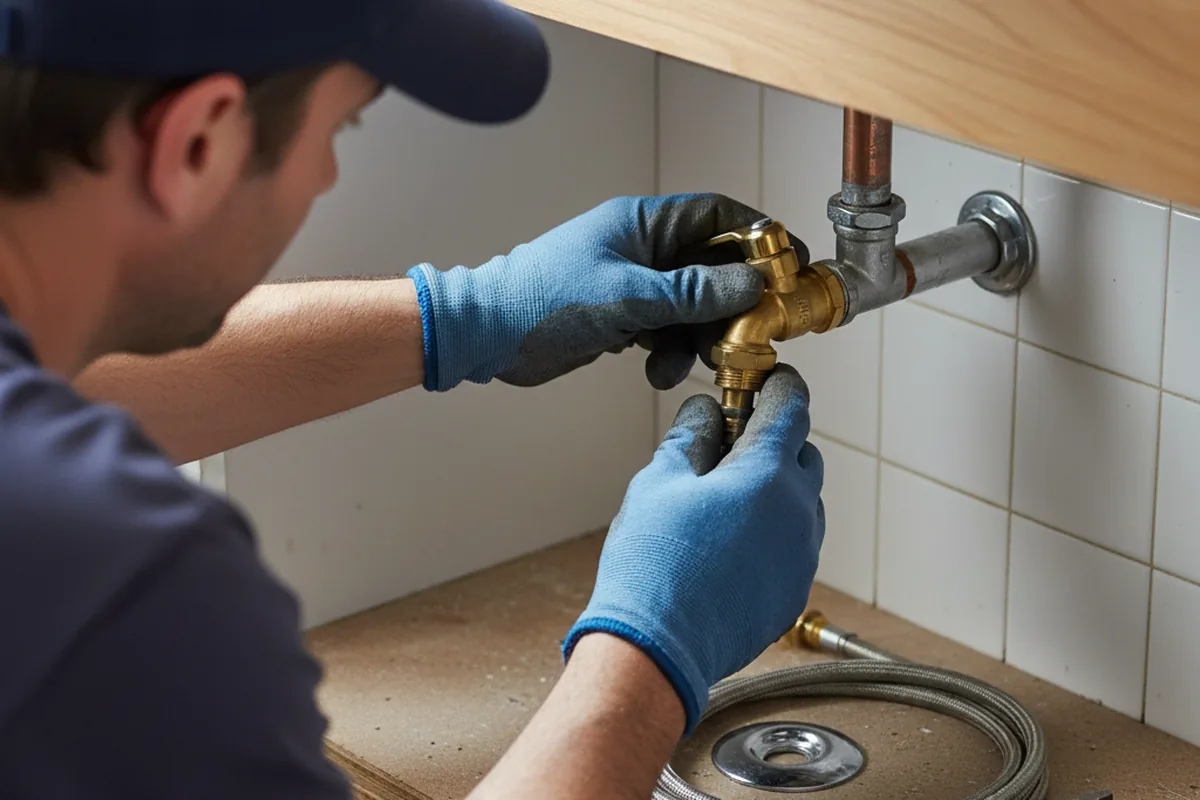 Shutoff valve and fitting work during Faucet and Fixture Repair in Exeter